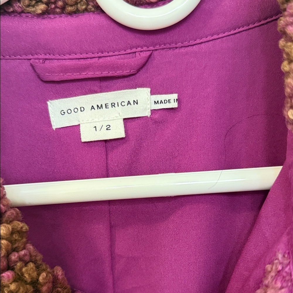 Good American Purple and Brown Teddy Jacket - Picture 2 of 5